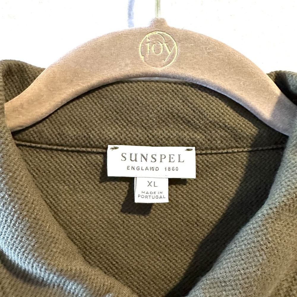 Sunspel Olive Green Polo Shirt - Picture 3 of 8